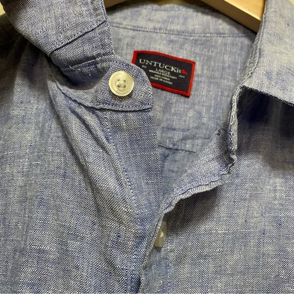 UNTUCKit Linen Valente Short Sleeve Shirt Size L - Picture 4 of 13